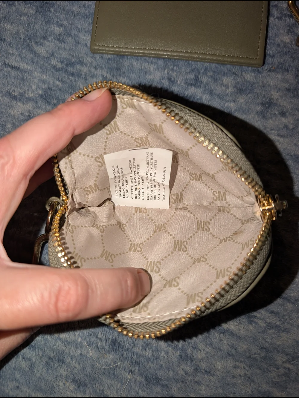 Steve Madden Olive Cardholder & Coin Pouch Set with Strap